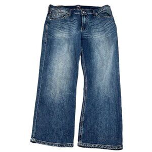 Rock & Republic‎ Jeans Men 38W x 30L Blue Stonewash Crease Relaxed Straight Y2K